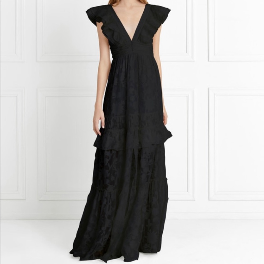 Rachel Zoe Violet Fil coupe dress in black.